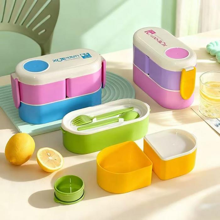 雙層雙杯便當盒(900ML)